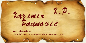 Kazimir Paunović vizit kartica